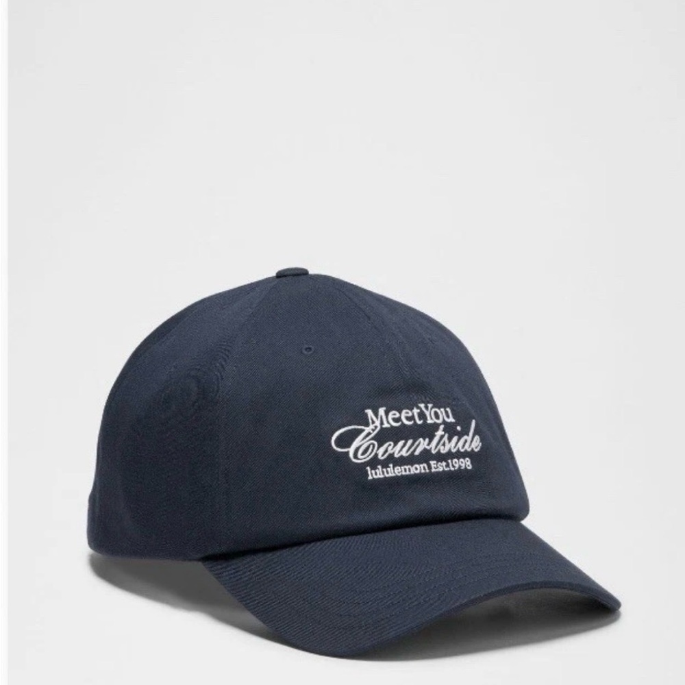 Lululemon Navy 'Meet You Courtside' Embroidered Baseball Cap S/M True Navy/White